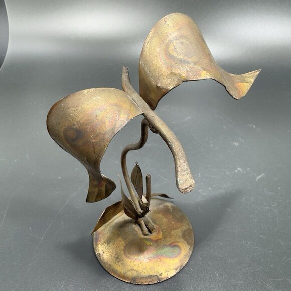 Vintage Brutalist Metal Sculpture Made In Hong Kong Bird Flying Figure Decor VTG - Picture 8 of 15